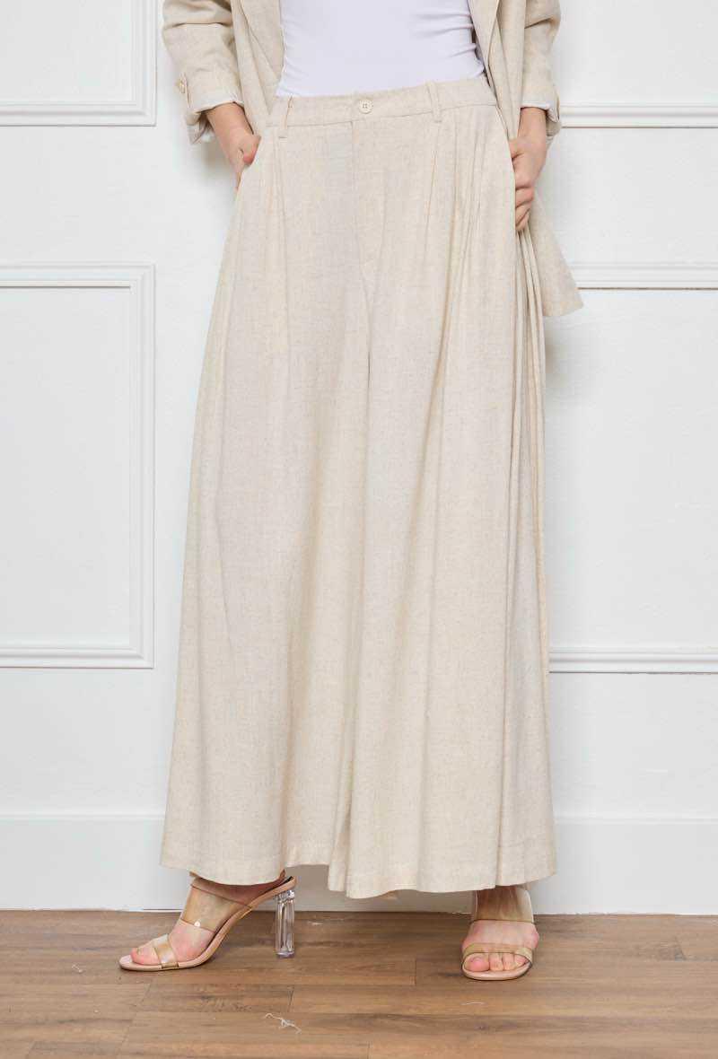 Pantalon Large en Lin Oversize