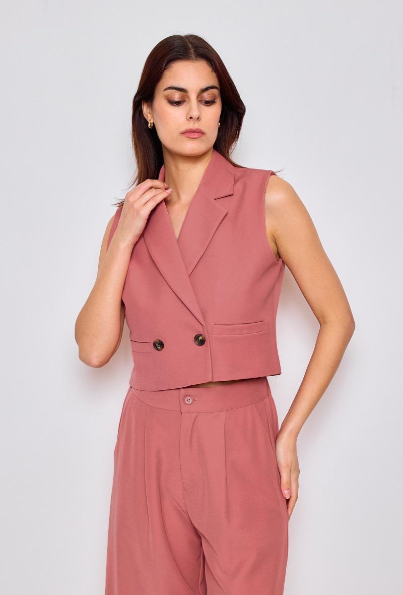 Gilet sans manches 2 boutons