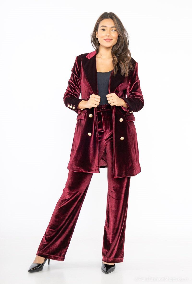 Veste en velours avec boutons dorés