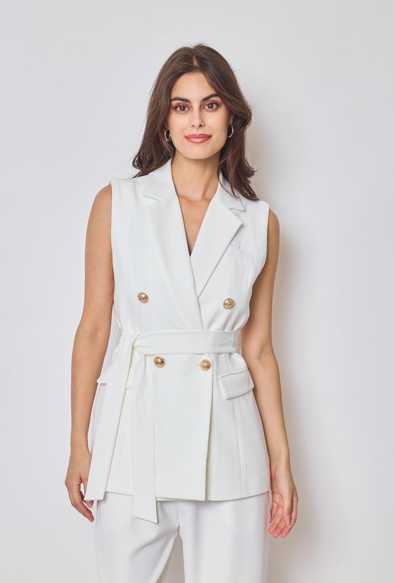 Gilet sans manches avec boutons dorés