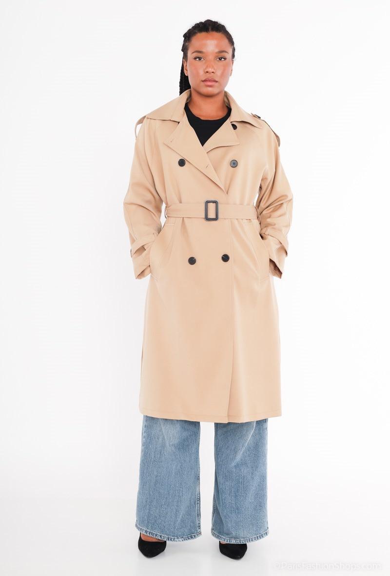 Trench long avec ceinture
