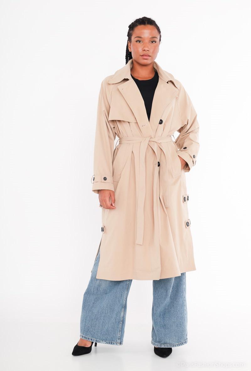 Trench long avec ceinture