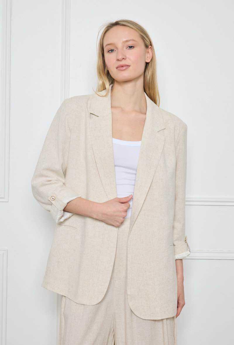 Veste en Lin avec manches retroussés