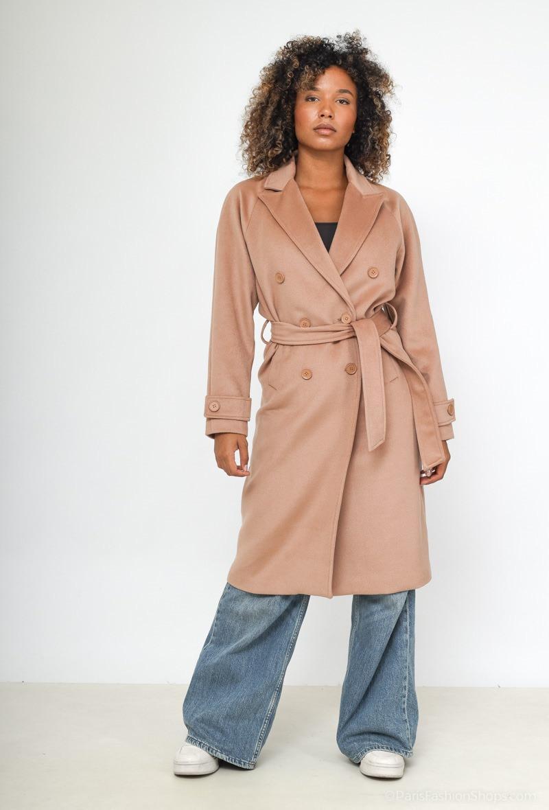 Manteau long avec ceinture