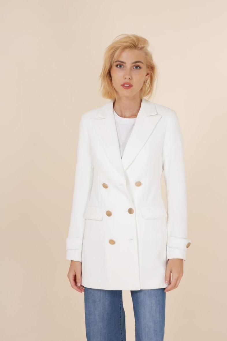 Veste croisée à boutons dorés
