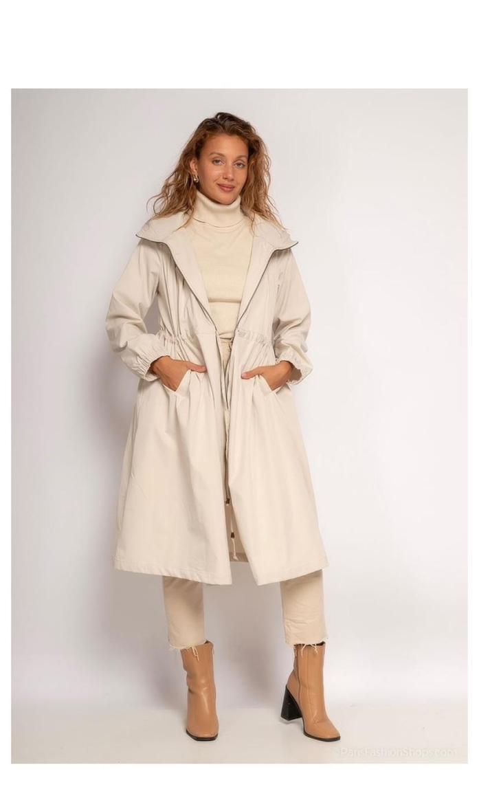 Trench long à capuche
