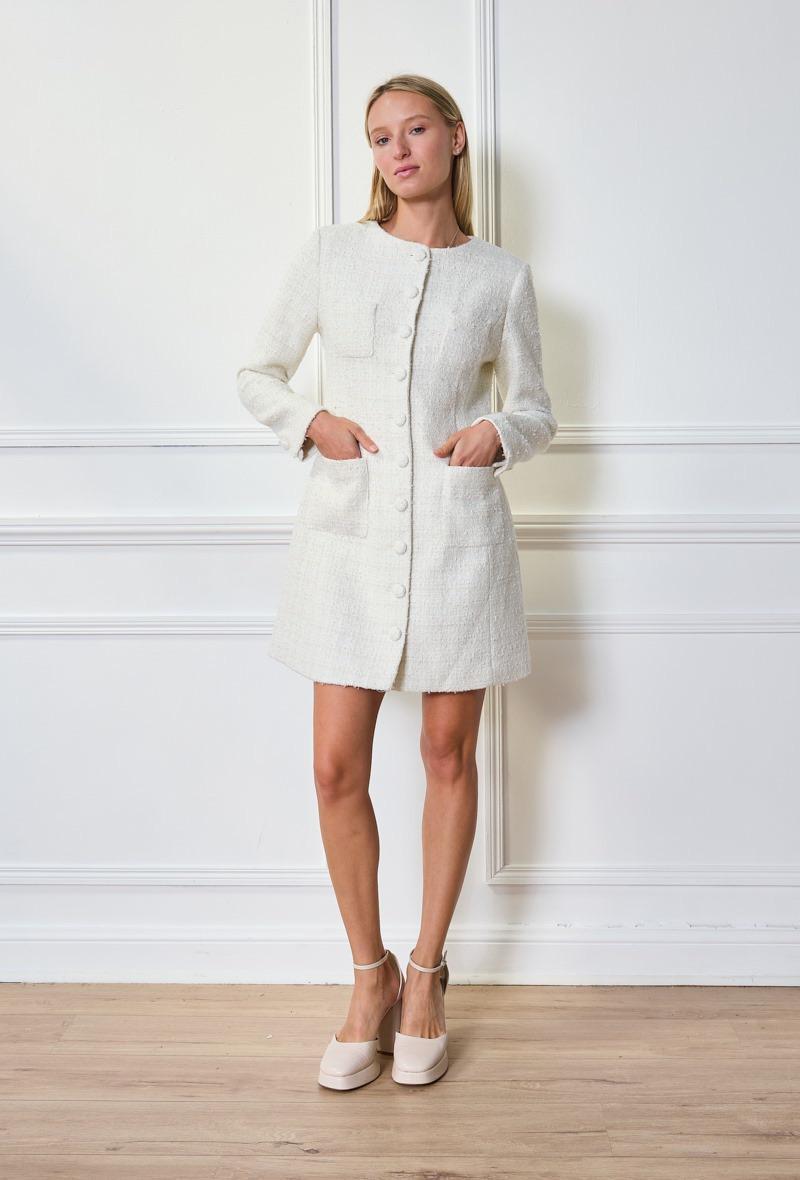 Robe tweed en laine avec poches