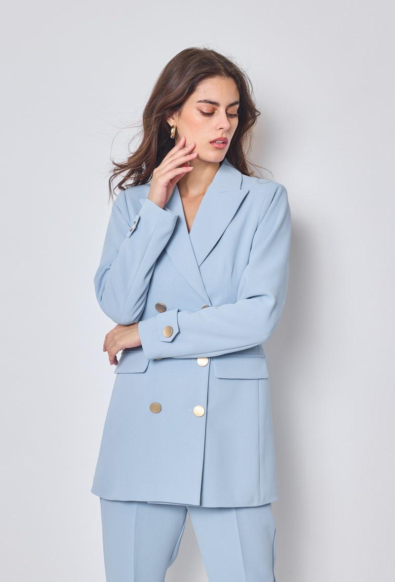 Veste croisée à boutons dorés