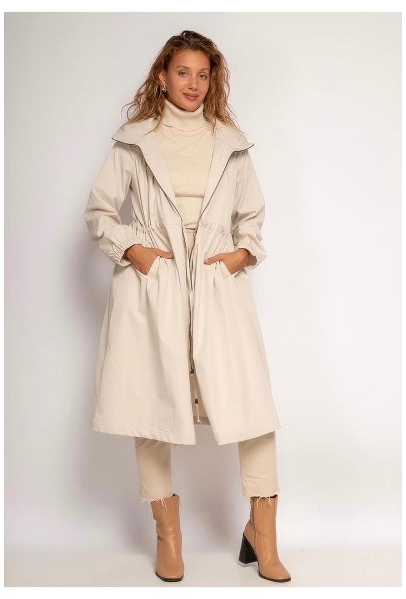 Trench long à capuche