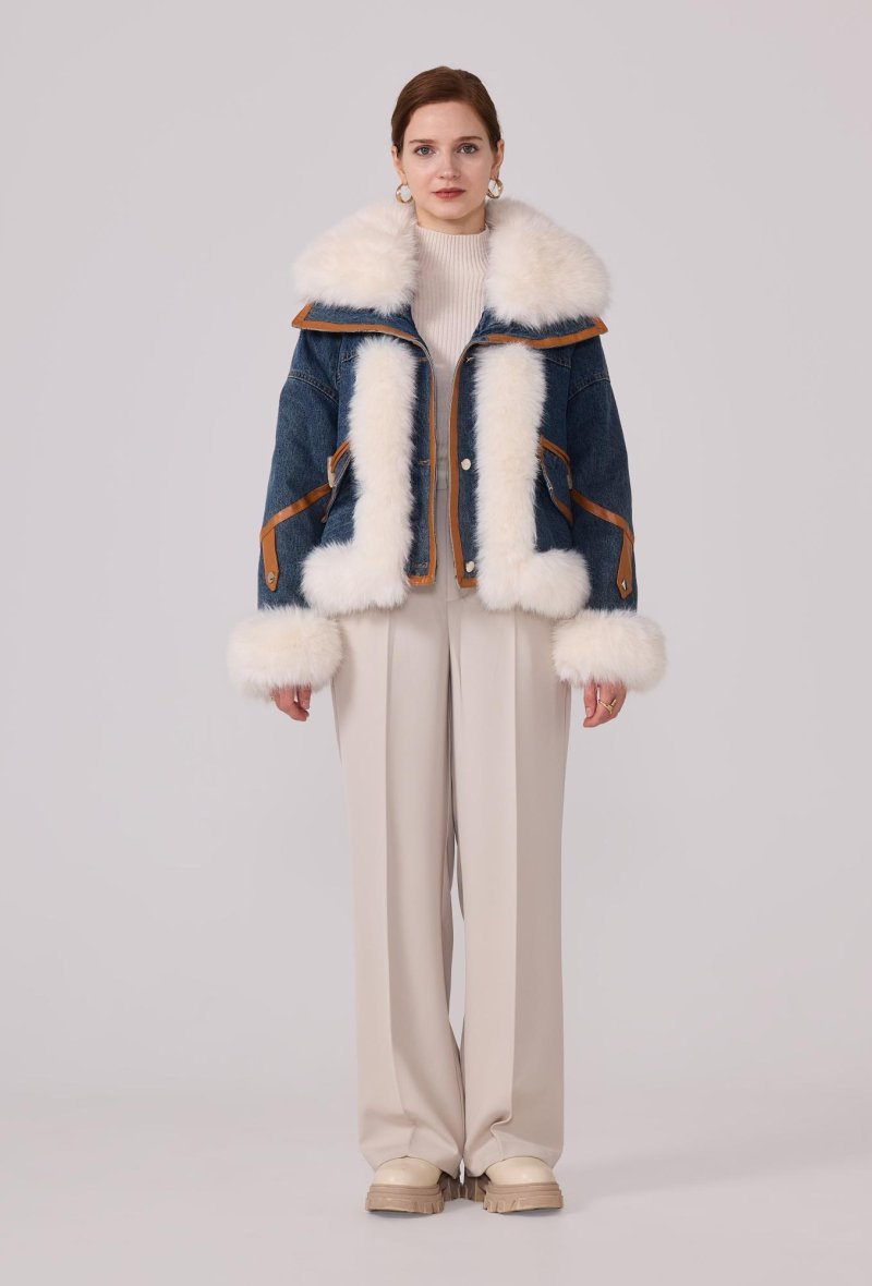 Manteau Denim en fourrure synthétique