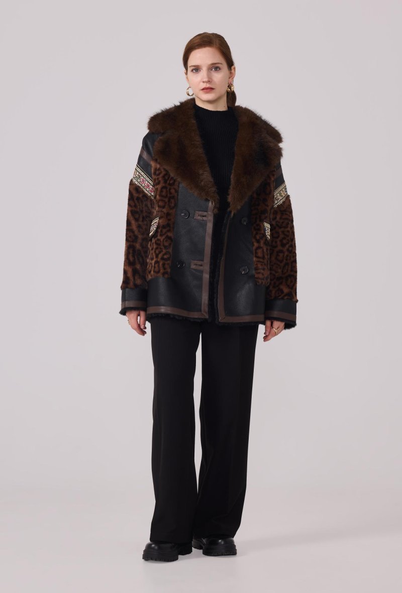 Manteau Léopard en fourrure synthétique