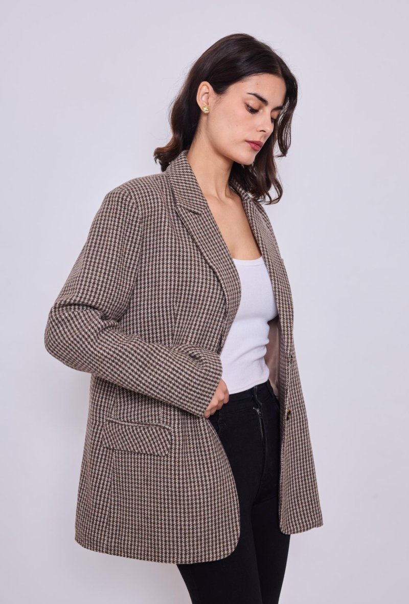 Veste oversize à carreaux