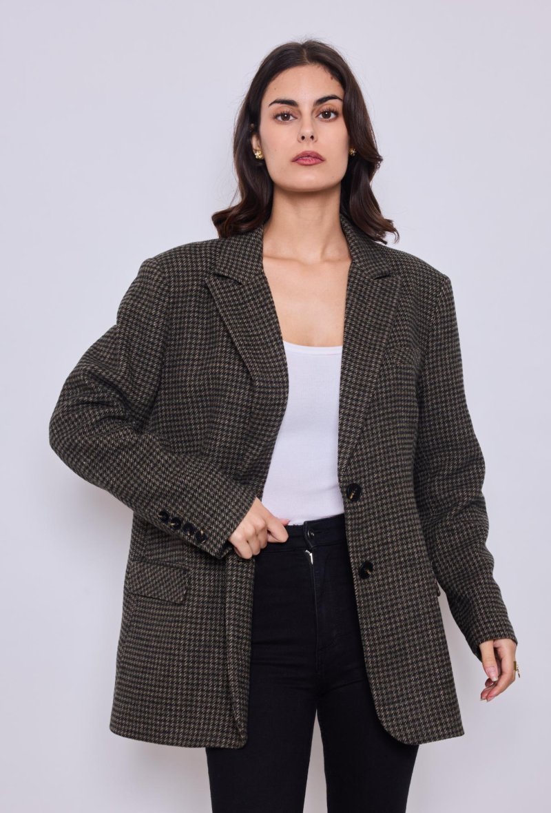 Veste oversize à carreaux