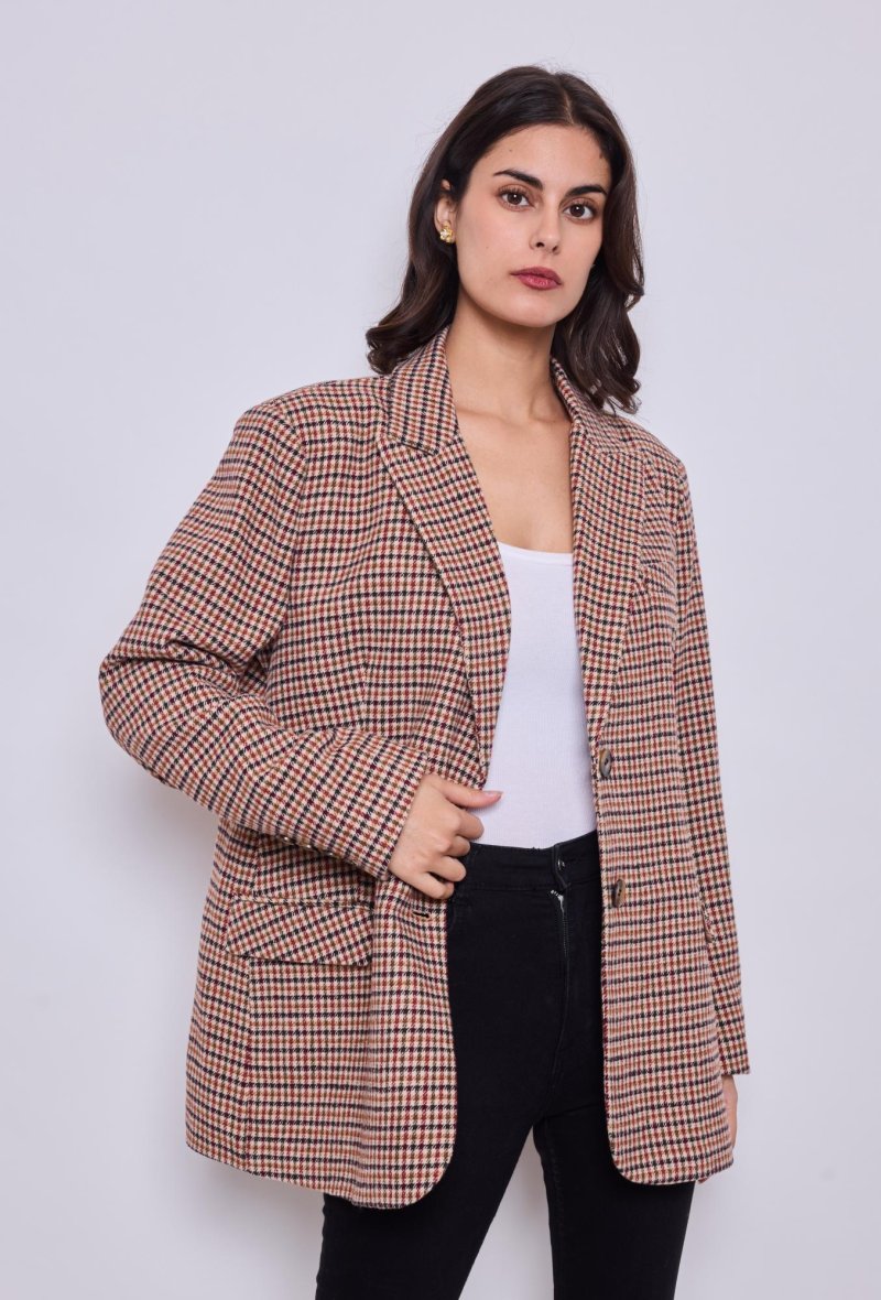 Veste oversize à carreaux