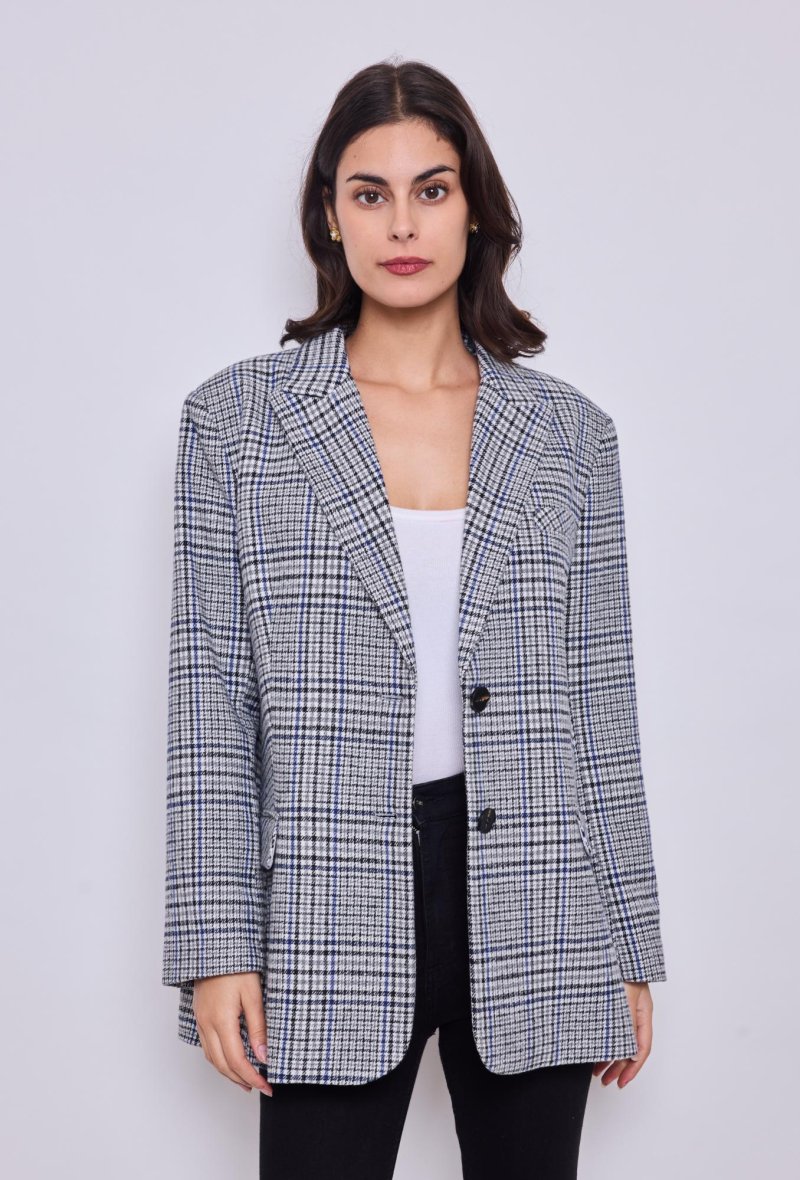 Veste oversize à carreaux