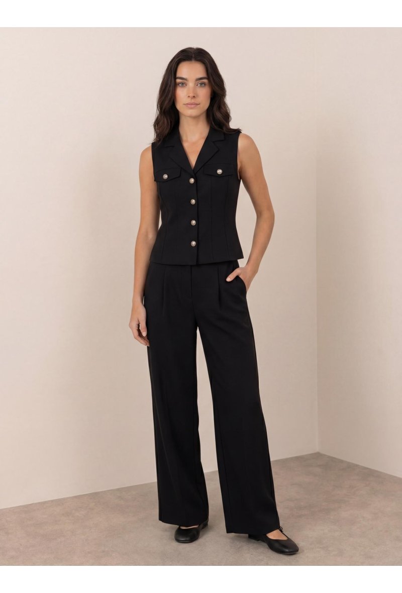 Gilet structuré sans manches - Noir