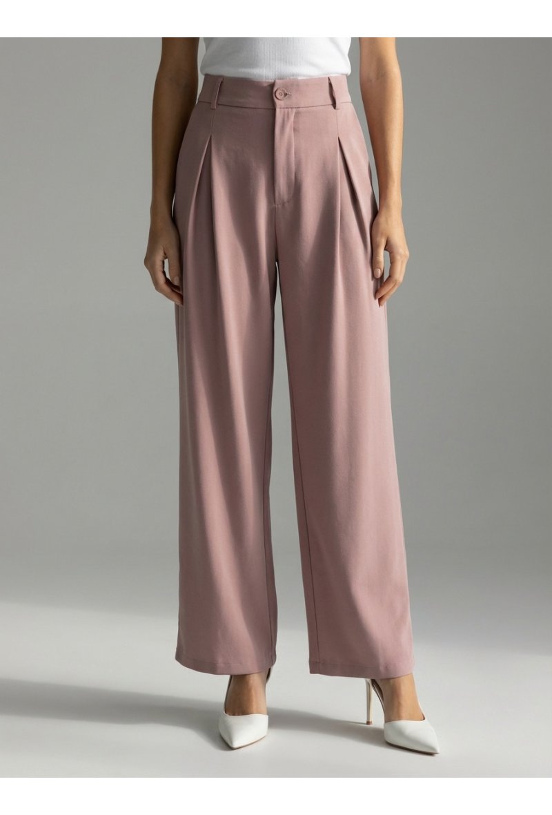 Pantalons à double pinces - Rose