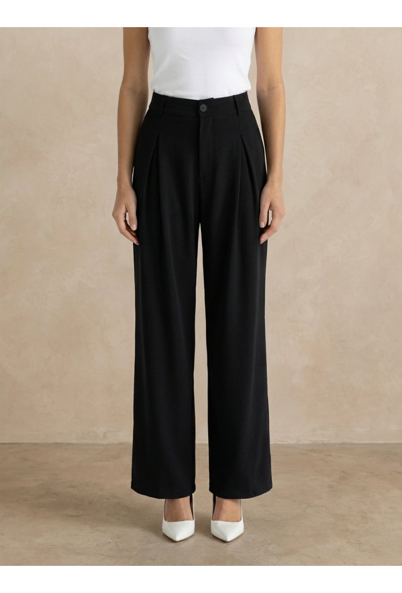 Pantalon à double pinces - Noir