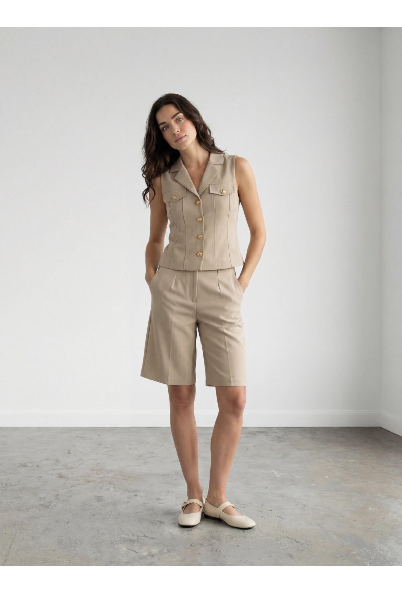 Gilet structuré sans manches - Taupe