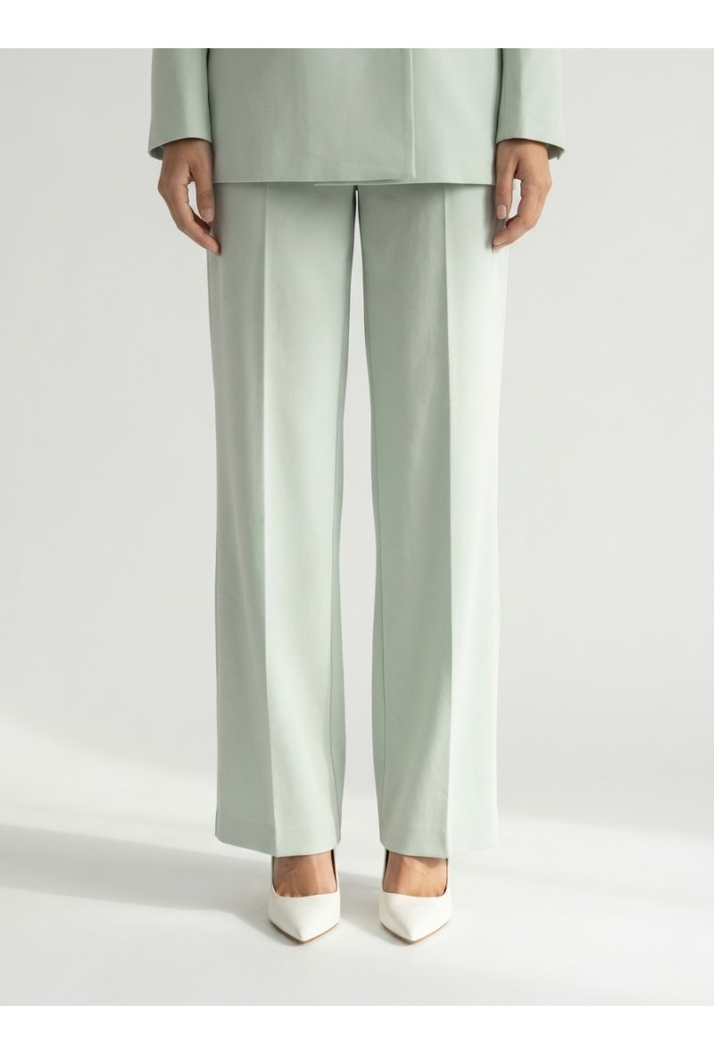 Pantalon coupe droite en coton avec élastique