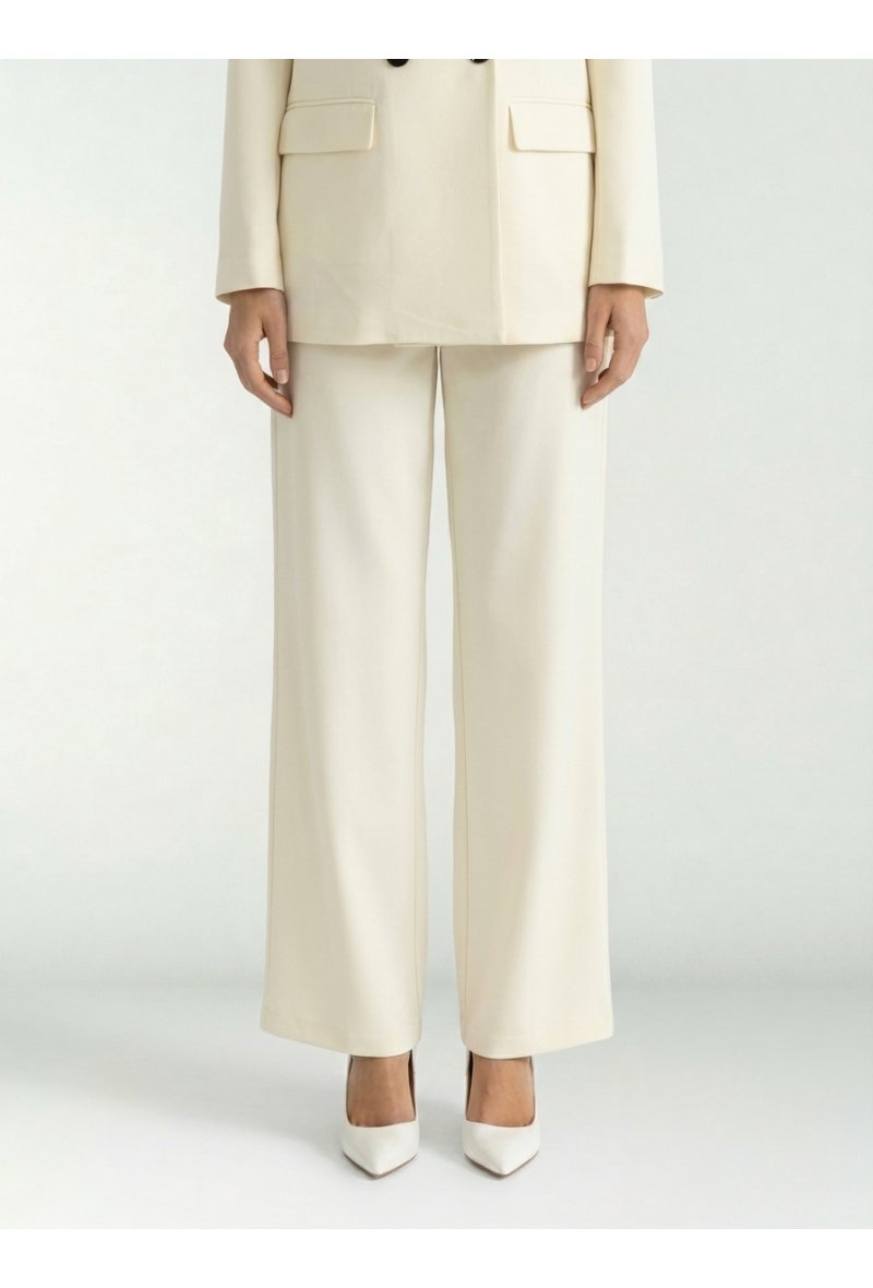 Pantalon coupe droite en coton avec élastique